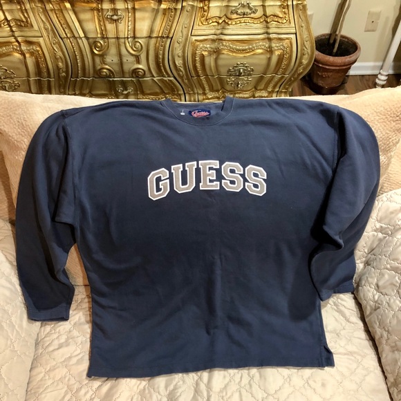 New Guess Bluish with front Design Sweatshirt - Picture 1 of 3